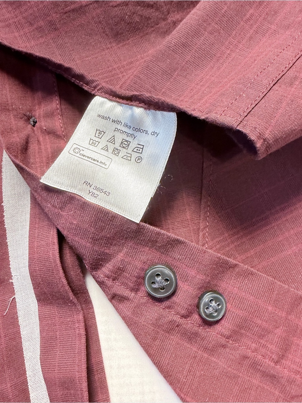 Calvin Klein Men’s Long-Sleeve Button-Up Shirt - Burgundy - Picture 6 of 6